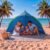 Beach Tent Sun Shelter – UPF 50+ UV Protection, Lightweight Portable Pop-Up Canopy, Windproof Shade with Sandbags, Carry Bag for Beach, Camping & Outdoor Travel (Dark Blue)