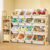 Kids Toy Storage Organizer with Bookshelf – Wooden Shelf with 16 Bins & 3 Shelves, Quick Assembly Storage Rack for Playroom, Bedroom, Nursery – White