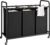 LINZINAR 3 Section Laundry Hamper, Black Laundry Basket 135L Laundry Sorter