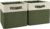 RiverRidge Two-Tone Folding Storage Bins – 2-pack of 10in Tall Olive Cubes