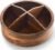 TIDITA 12″ Wooden Lazy Susan Organizer with 4 Dividers, High Rim, Rotate