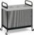 STORAGE MANIAC Rolling Laundry Hamper with Wheels 3-Section Laundry Sorter Rolling Laundrys Basket on Wheels with Removable Bag Clothes Hamper Laundrys Organizer Cart Bathroom Bedroom 120L Grey