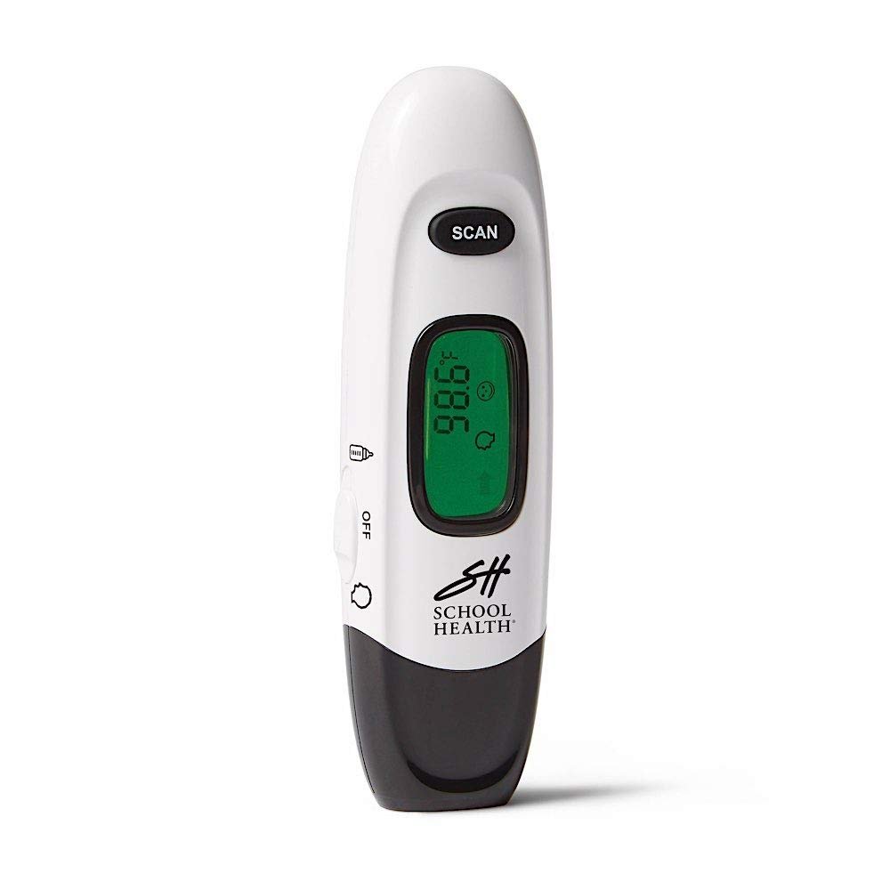School Health – No Touch Infrared Thermometer, for Kids and Adults, Color-Coded Fever Guidance, Fast, Reliable, and Accurate Results, FSA and HSA Eligible