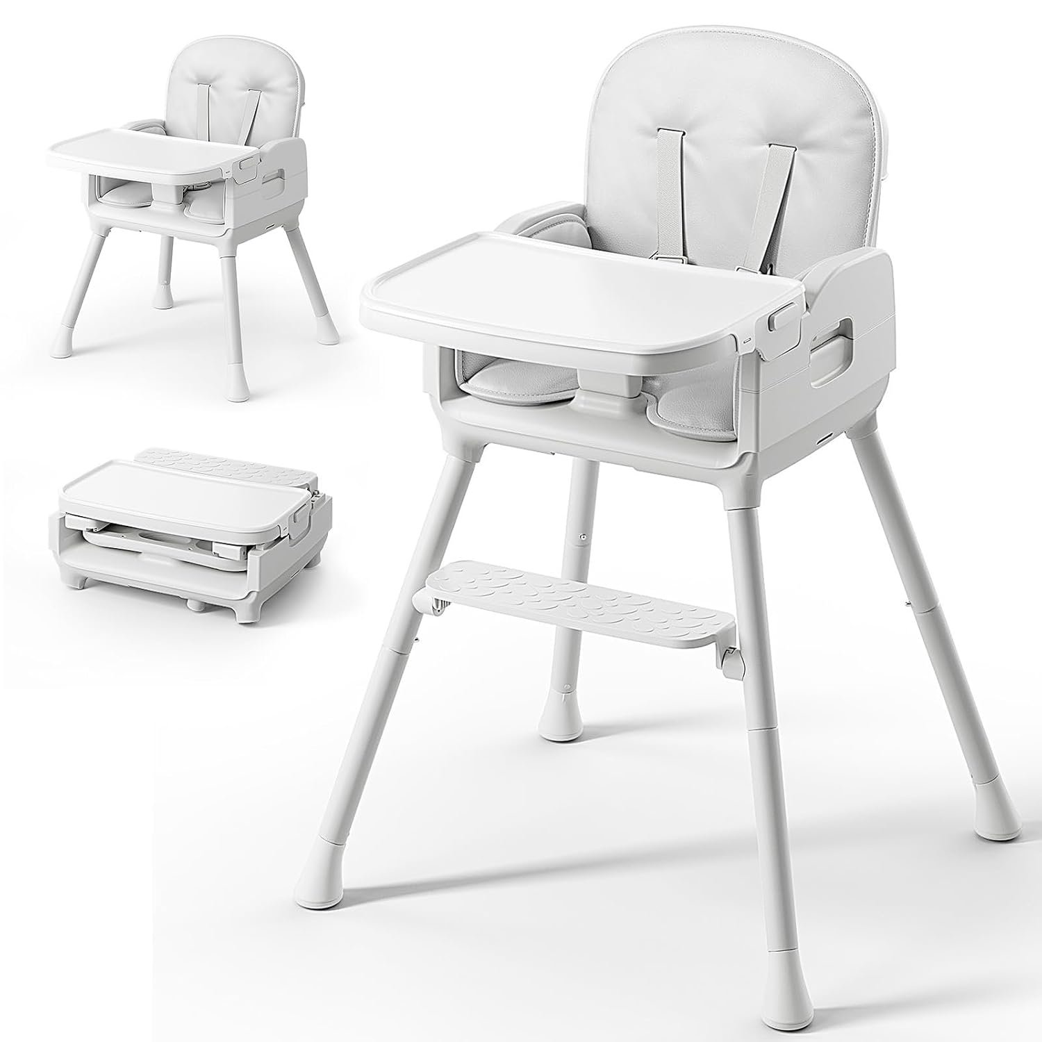 Obee Odee 3-in-1 Portable Baby High Chair for Babies and Toddlers (Grey)