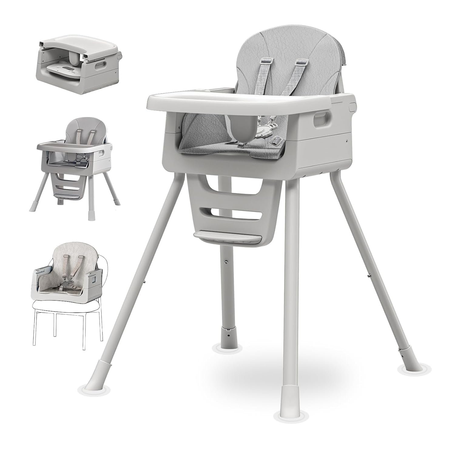 3-in-1 High Chair for Babies and Toddlers, Infant to Toddler Seating&Dining