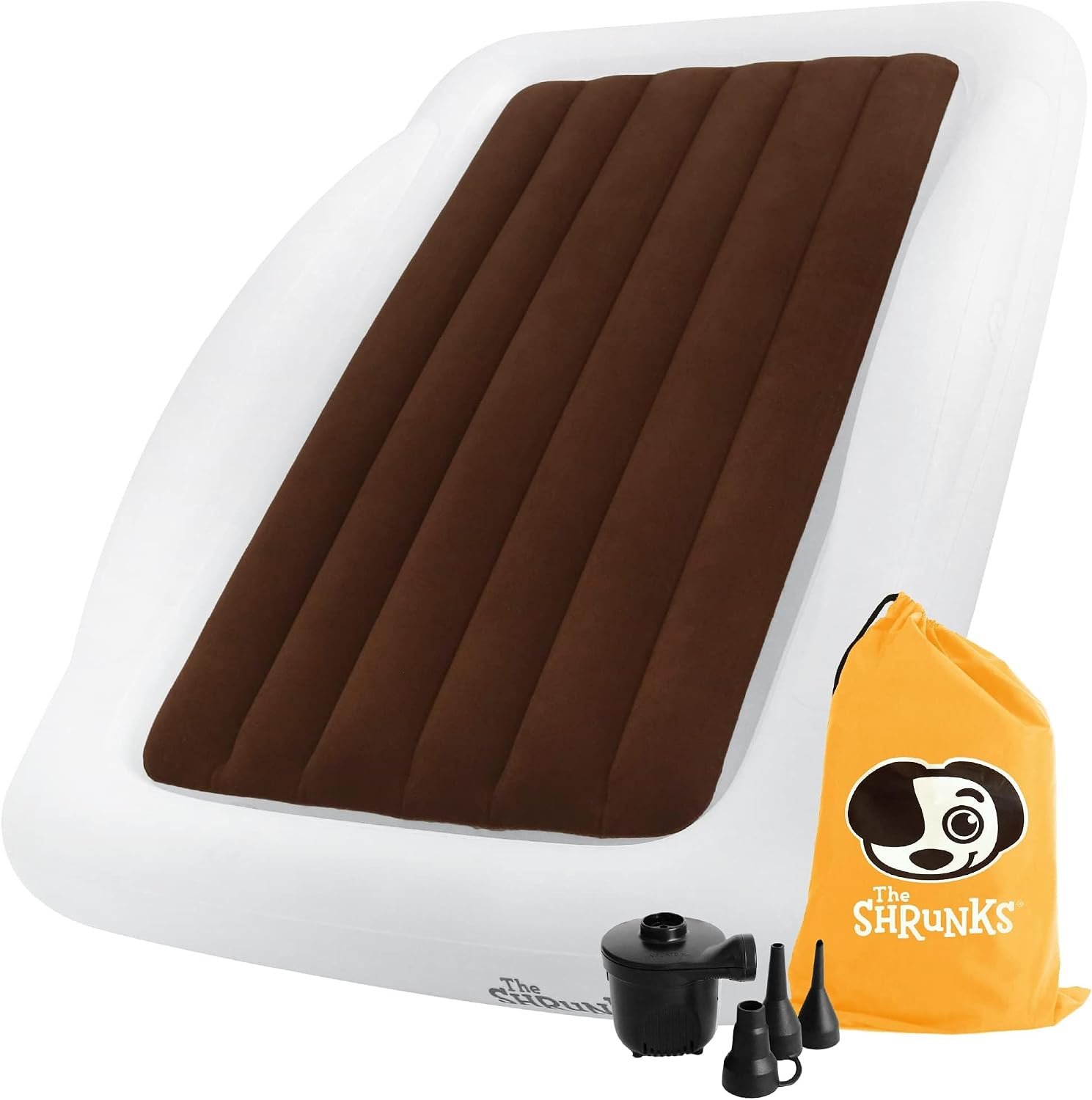 The Shrunks Inflatable Toddler Travel Bed with Safety Bumpers | Portable Toddler Bed for Kids | Toddler Air Mattress | Air Mattress with Bed Rails