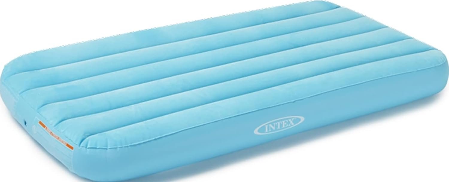 INTEX 66803EP Cozy Kidz Inflatable Airbed: Fiber-Tech – Velvety Soft Surface – Carry Bag Included – Color May Vary – 34.5″ x 62″ x 7″