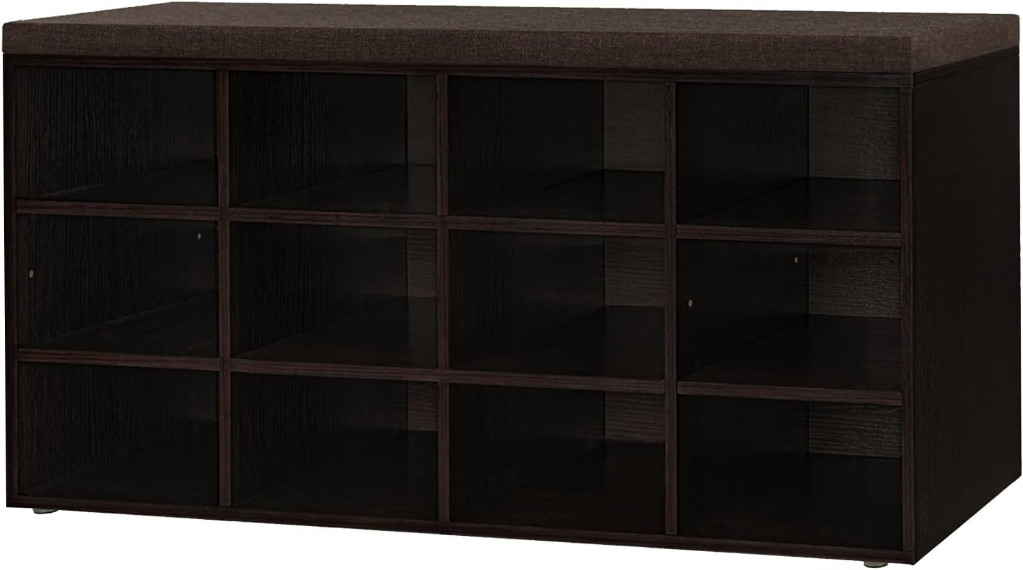 DINZI LVJ Shoe Storage Bench with Cushion, 40.9″ Cubby Shoe Rack, 12-Cubby