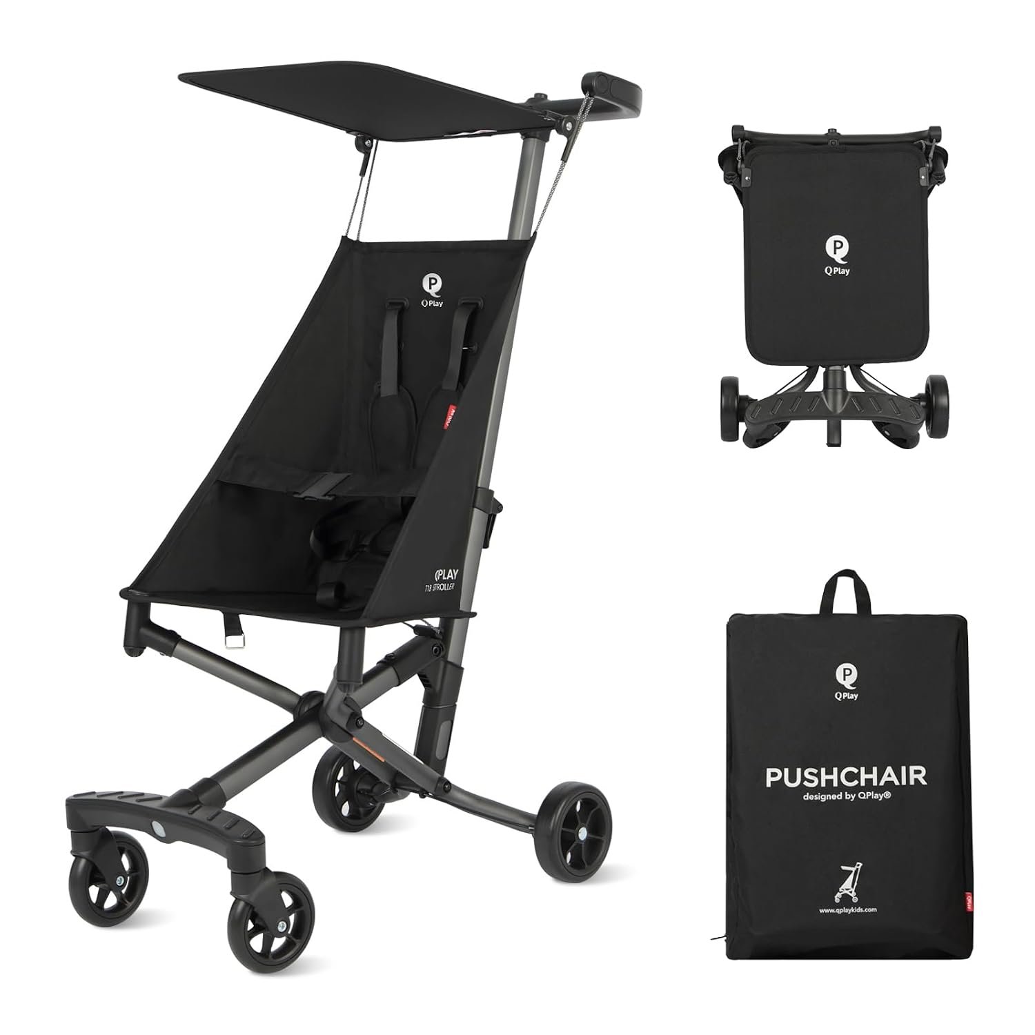 QPlay Travel Stroller with Backpack for Baby & Toddler Ages 1-3 Years