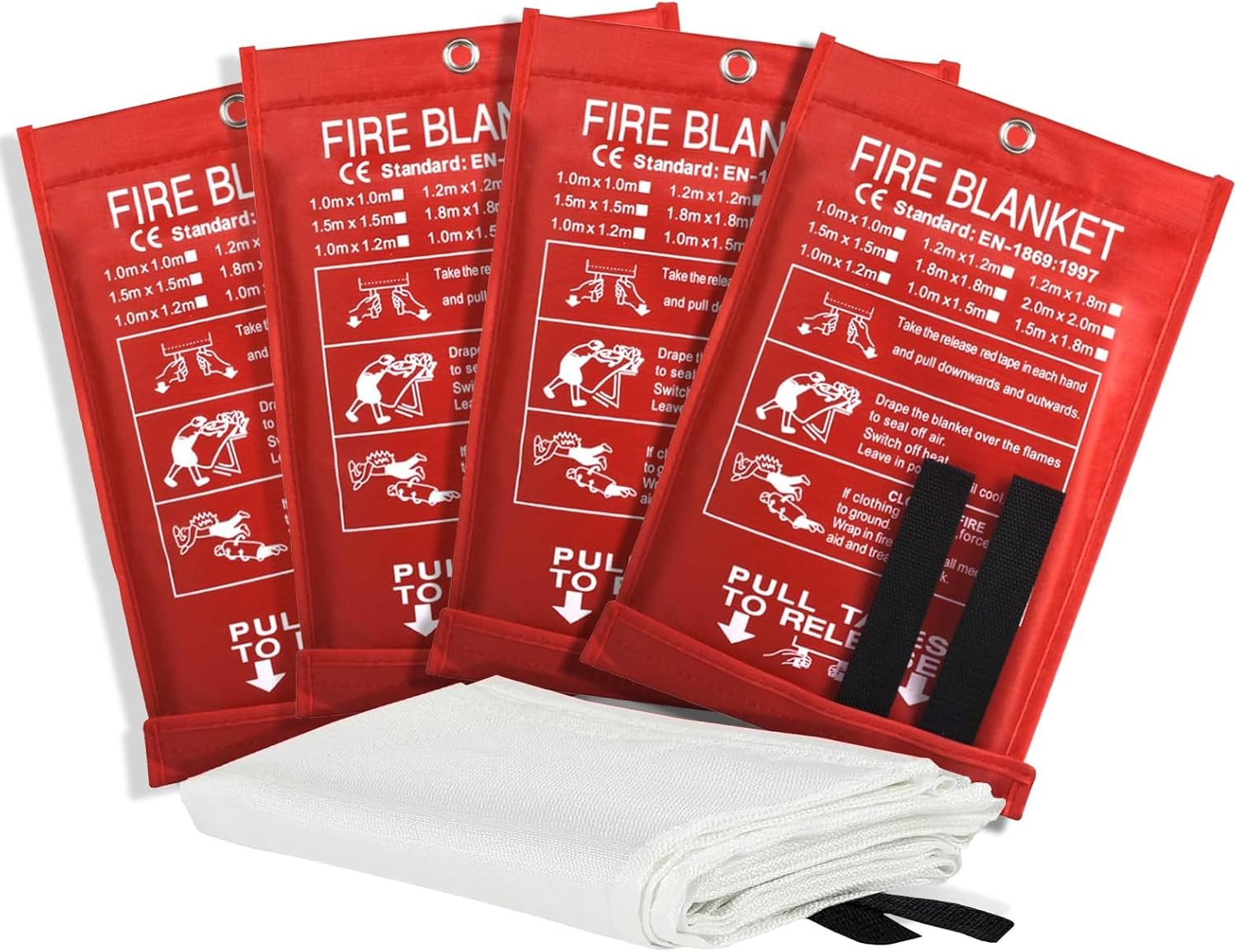 Smilco 40″ x 40″ Fiberglass Emergency Fire Blanket for Home and Kitchen