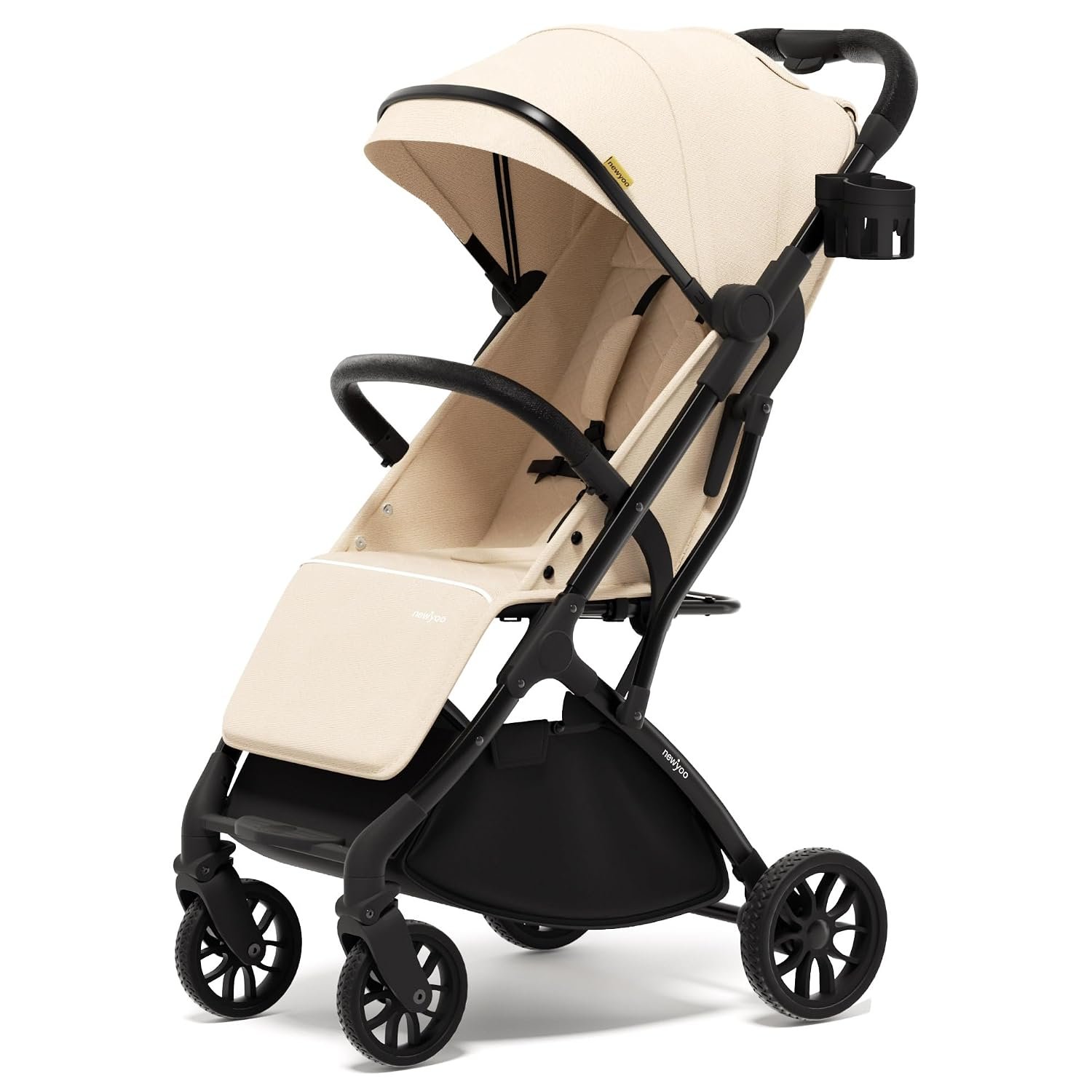 newyoo GlideTow TR18 Travel Stroller, Compact & Lightweight, Almond