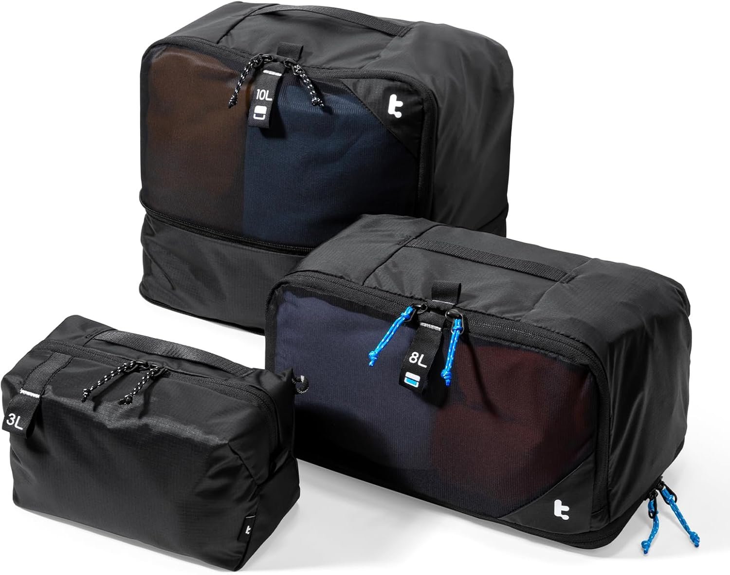 tomtoc 3 Set Packing Cubes for Travel, Compression Expandable Organizers