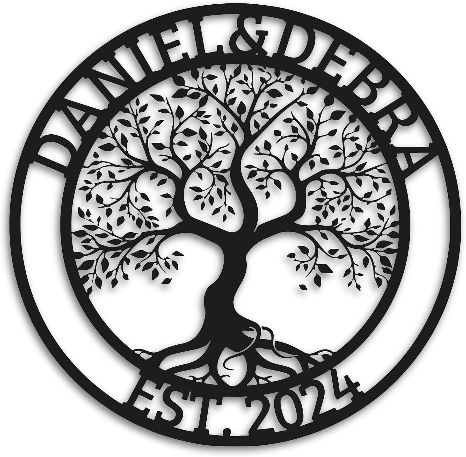 Custom Tree of Life Metal Sign, Personalized Tree of Life Metal Wall Art, Custom Family Name Art, Customized Family Decoration, Monogram Wall Decor, İndoor or Outdoor Wall Decor, Housewarming Gift
