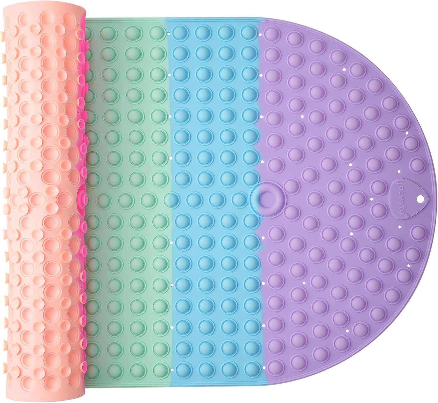 Silicone Push Pop Bath Mat – 33″x17.3″ Extra Large Rainbow Bathtub Mat with 391 Suction Cups, CPC Certified Non-Slip Sensory Toy, Calming Stress Relief for Bath Time