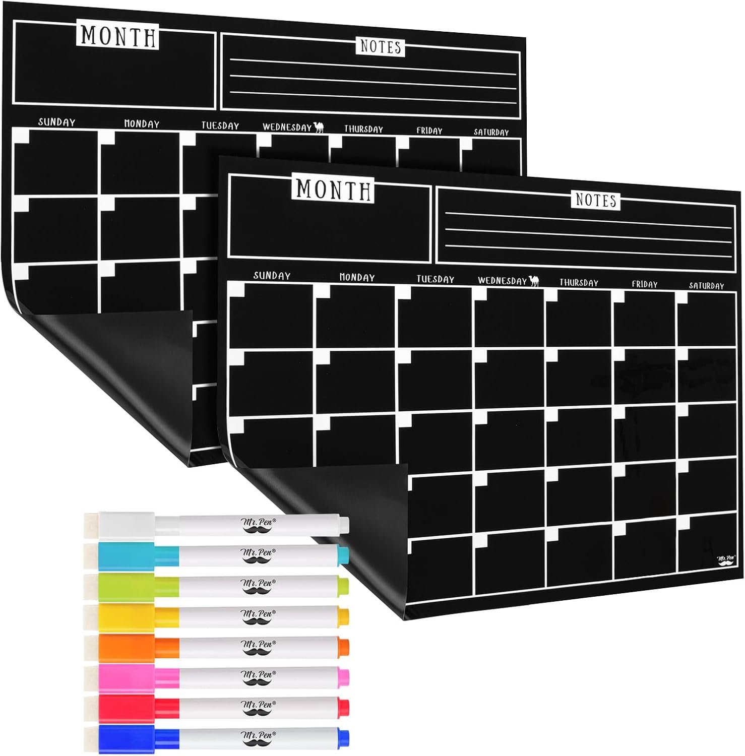 Mr. Pen- Monthly Magnetic Dry Erase Board Calendar for Fridge, 14.7″x11.8″