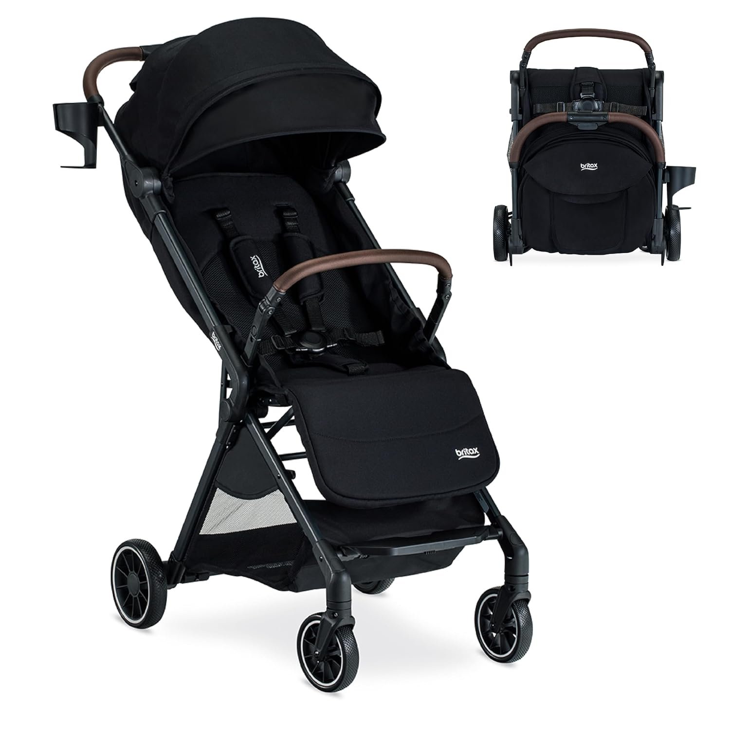Britax Juniper Compact Stroller, Portable & Lightweight — Raven Black