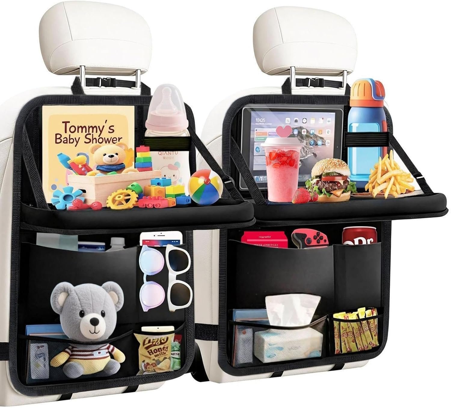 TCJJ Car Seat Organiser Backseat Kick Mats Oxford Back Seat Protector