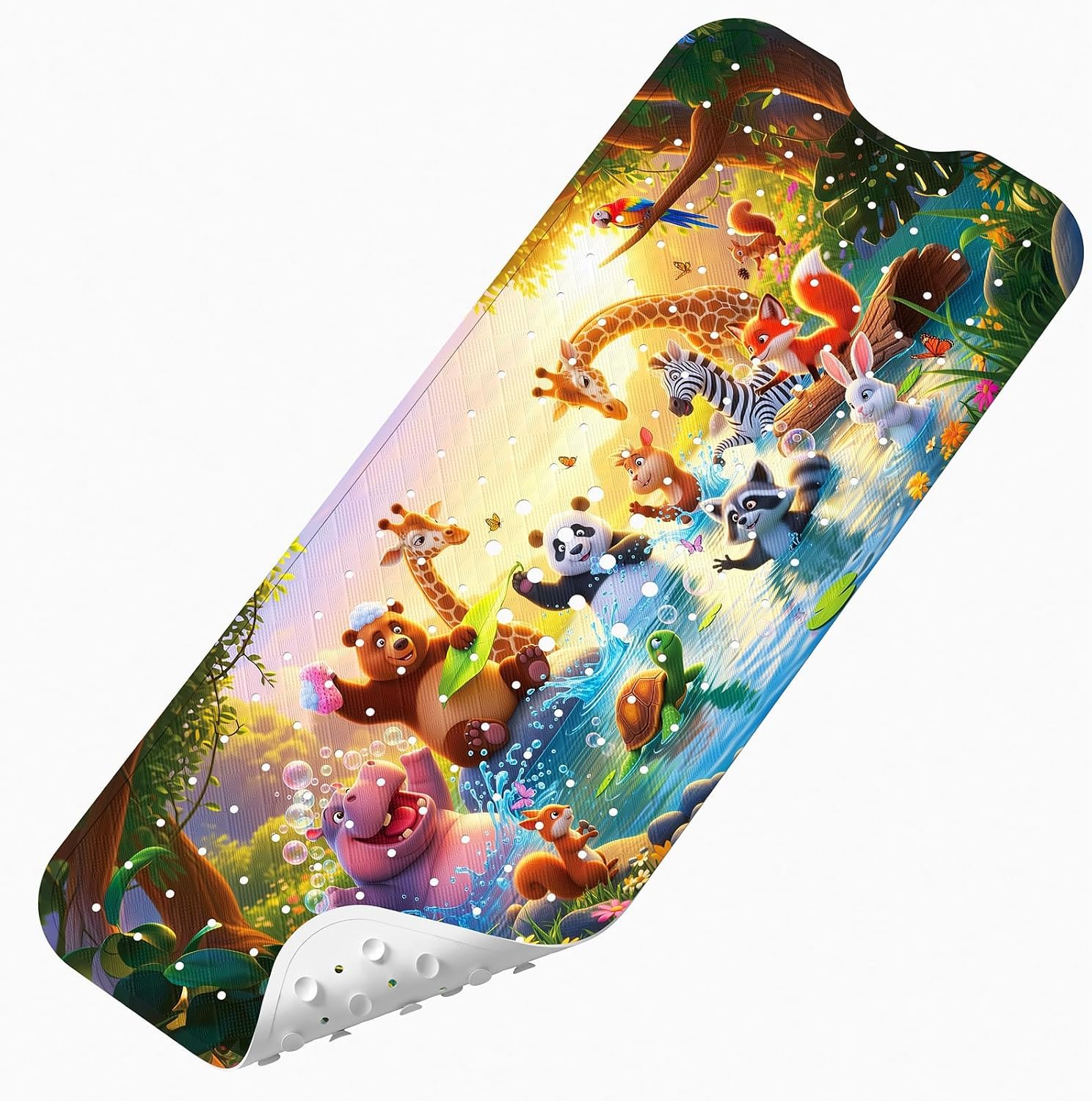 Bath Mat for Tub Non Slip Kids Bathtub Mat 40×16 Baby Bath Mat, Animal