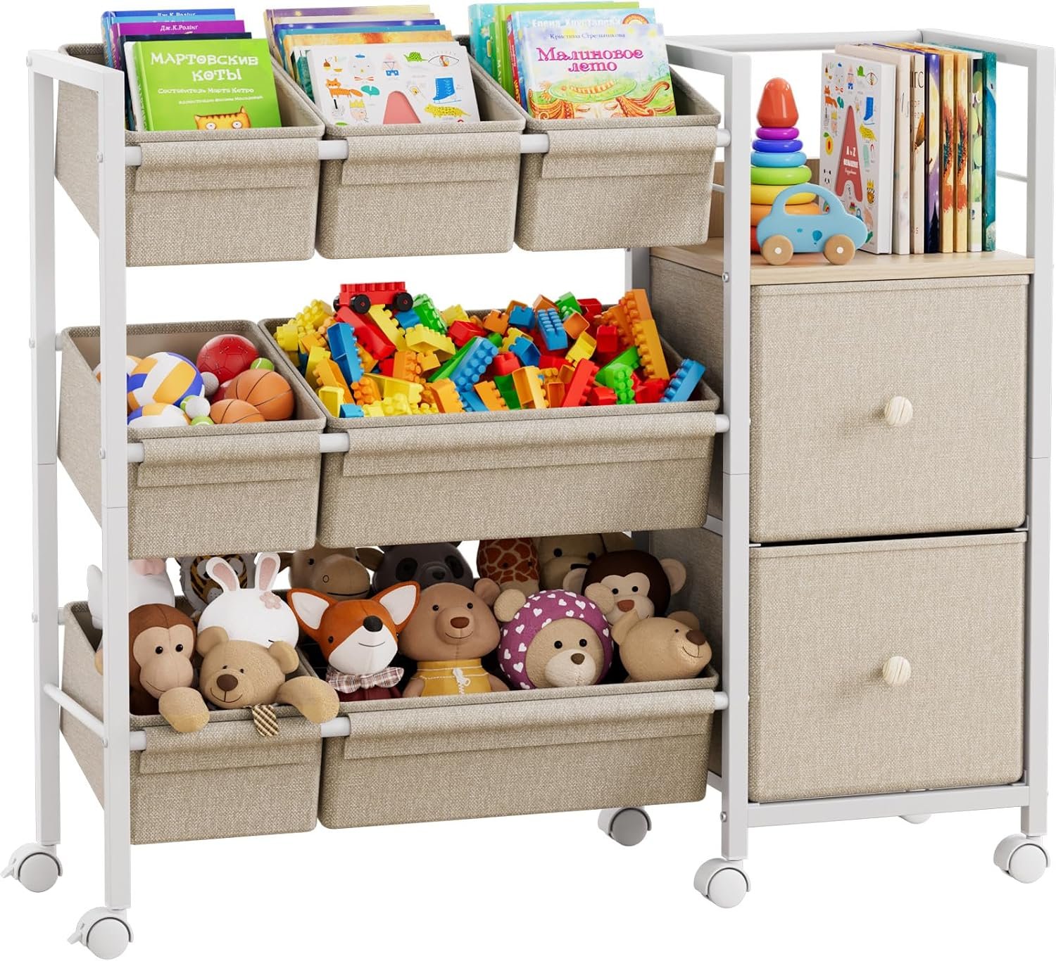 Modanais Kids Toy Organizers and Storage Bins, Off White