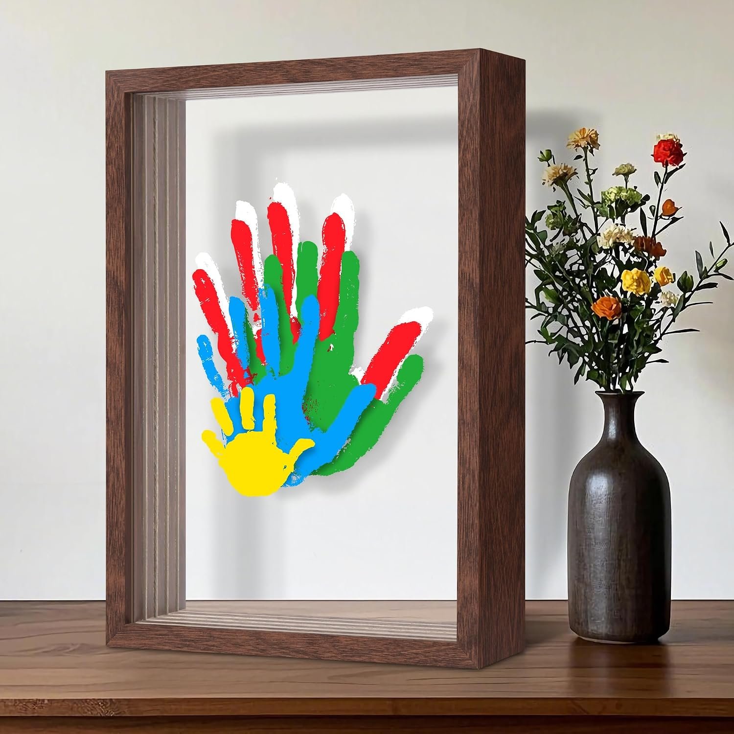 Family Handprint Kit for 5, Hand Print Keepsake Frame DIY Craft Gift