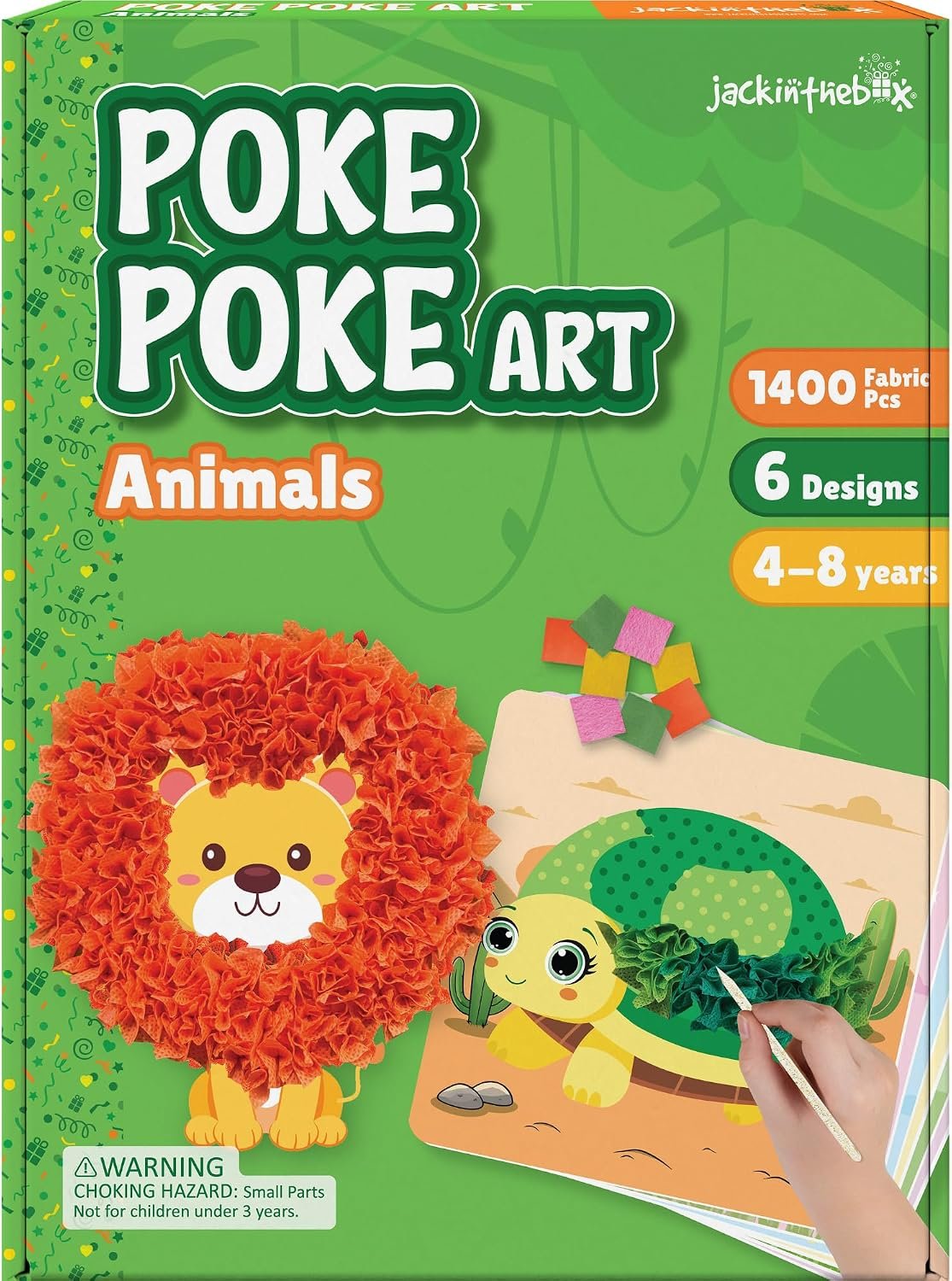 jackinthebox Poke Art Animals Crafts Kits for Kids, Boys & Girls, Ages 4-8