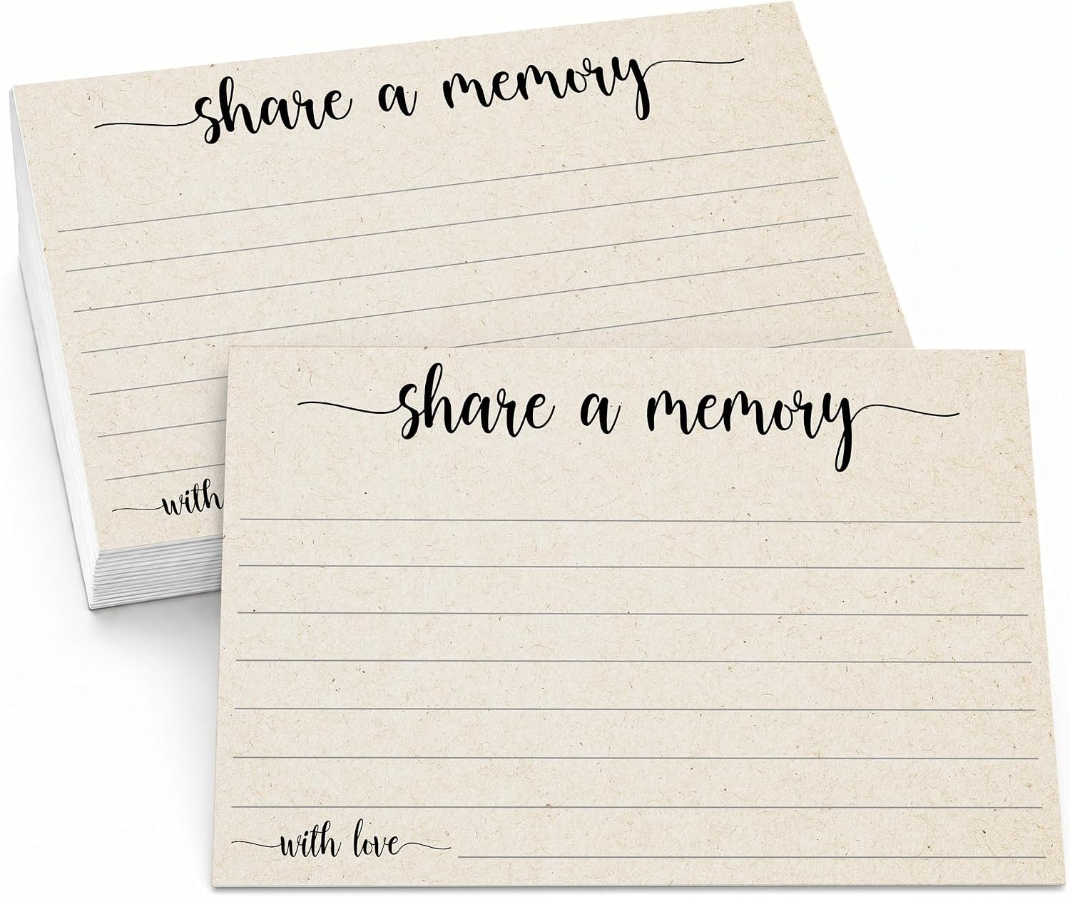 321Done Share a Memory Cards for Celebration of Life, 4×6, Set of 50, Tan