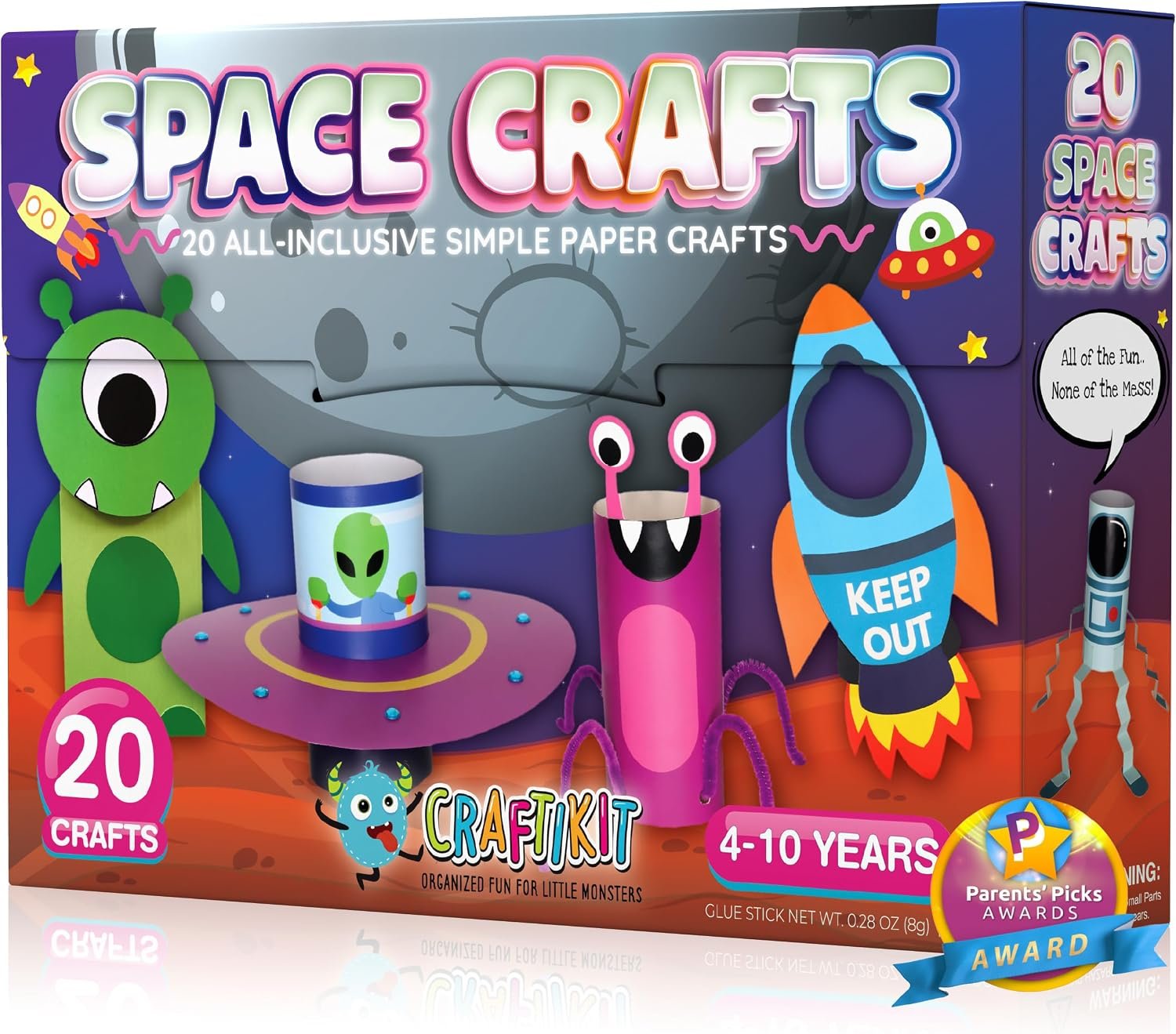 Craftikit® 20 Space Arts & Crafts for Kids – All-Inclusive Fun Toddler Craft Kit, Ages 3-10, Galaxy-Themed Activities