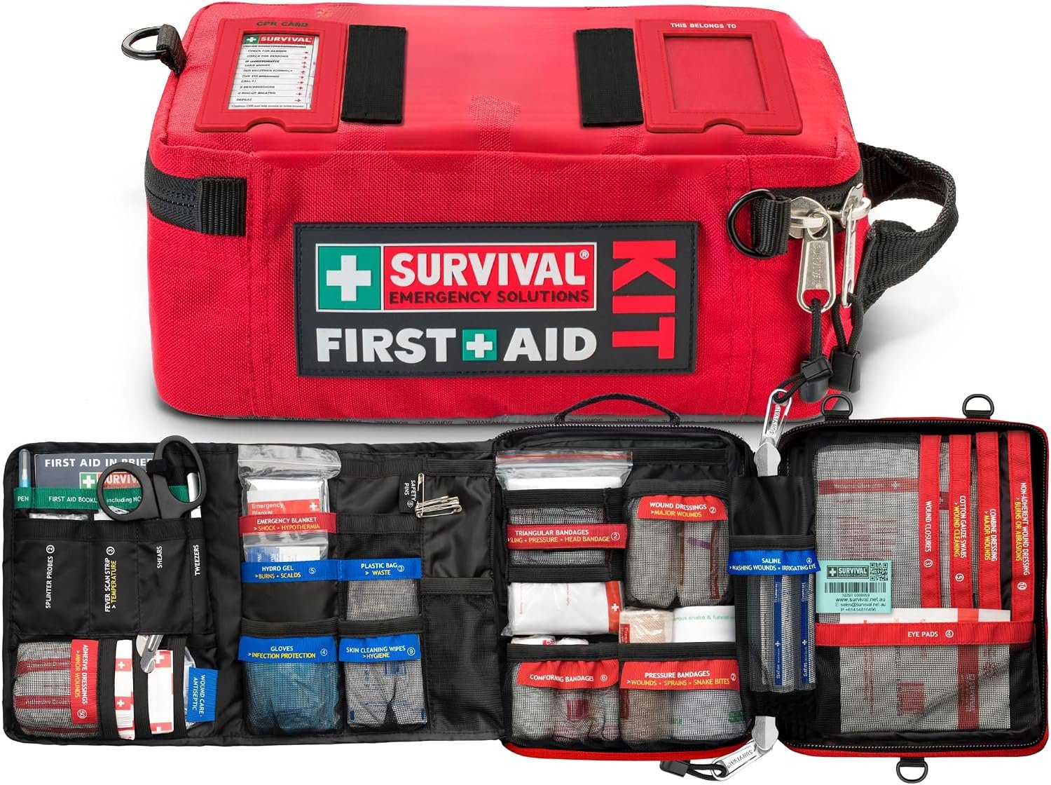 SURVIVAL Large First Aid Kit, 142-Piece Emergency Response System