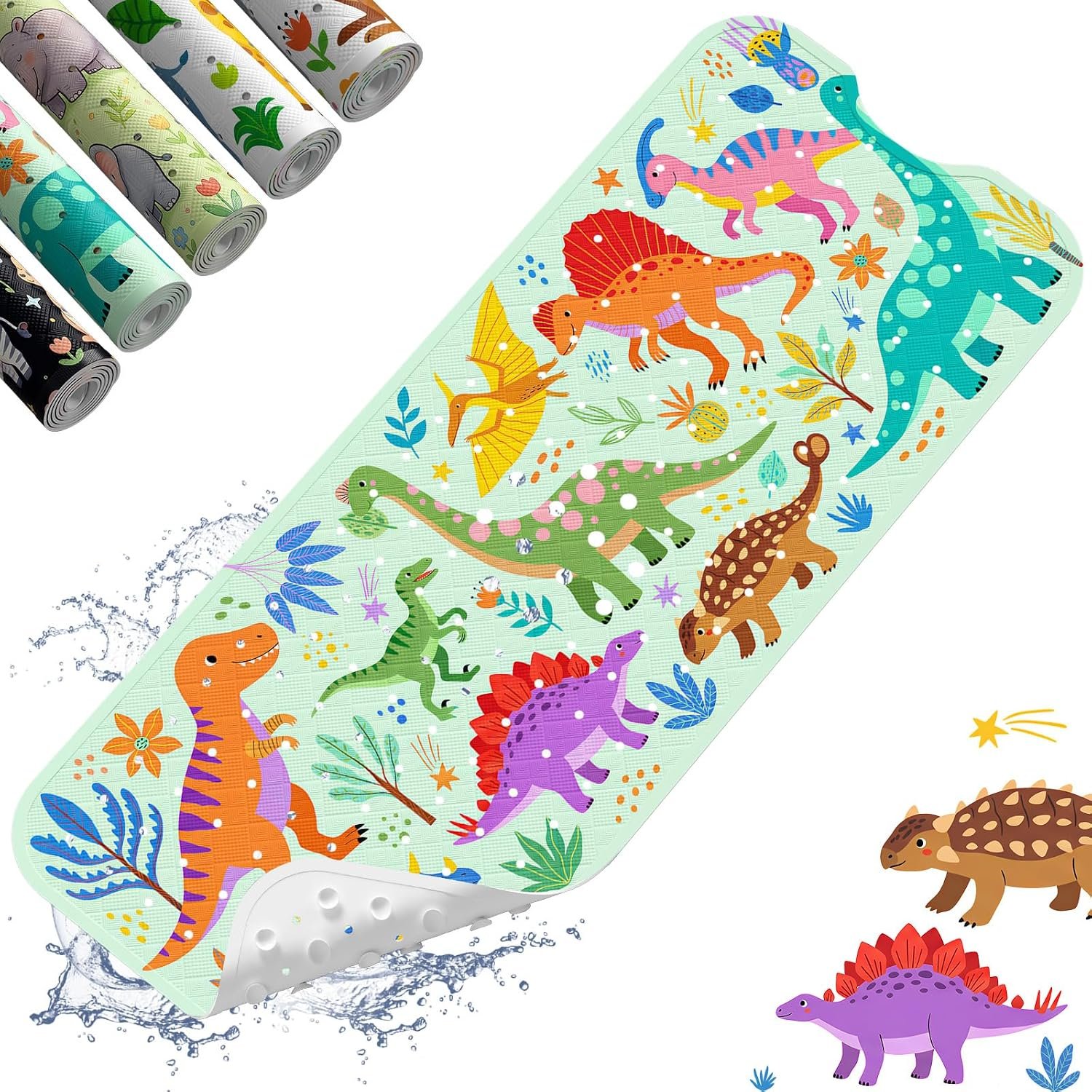 XIYUNTE Baby Bath Mat for Tub Non Slip Kids, BPA Free Extra Long Bathtub Mat 40×16 with Drain Holes and 200 Suction Cups, Non Toxic Machine Washable Toddler Bath Mat, Eco-Friendly Certified