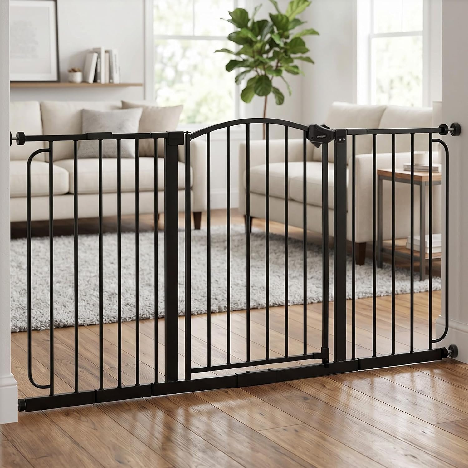 Regalo Safety 30.5″-58″ Extra Wide Baby Gate, Bottom of Stairs & Doorways