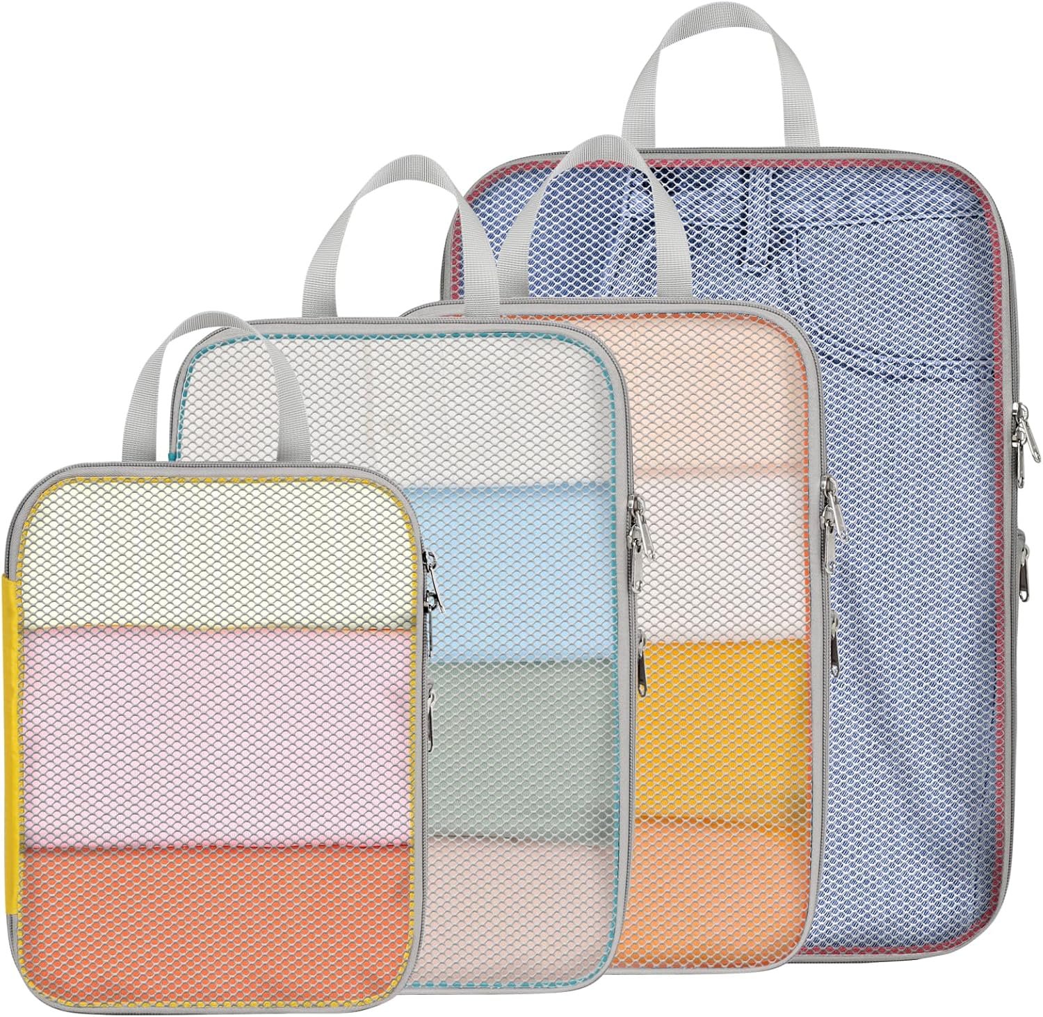 Cambond Mesh Compression Packing Cubes for Travel – 4 Set, Multi-color