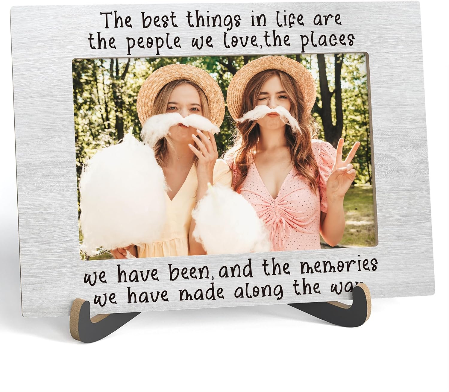 Inspirational Picture Frame, the best things in life are the people we love – Wooden Tabletop Photo Frame With Stand, Christmas Birthday Long Distance Relationship Gift for family Friend, A18