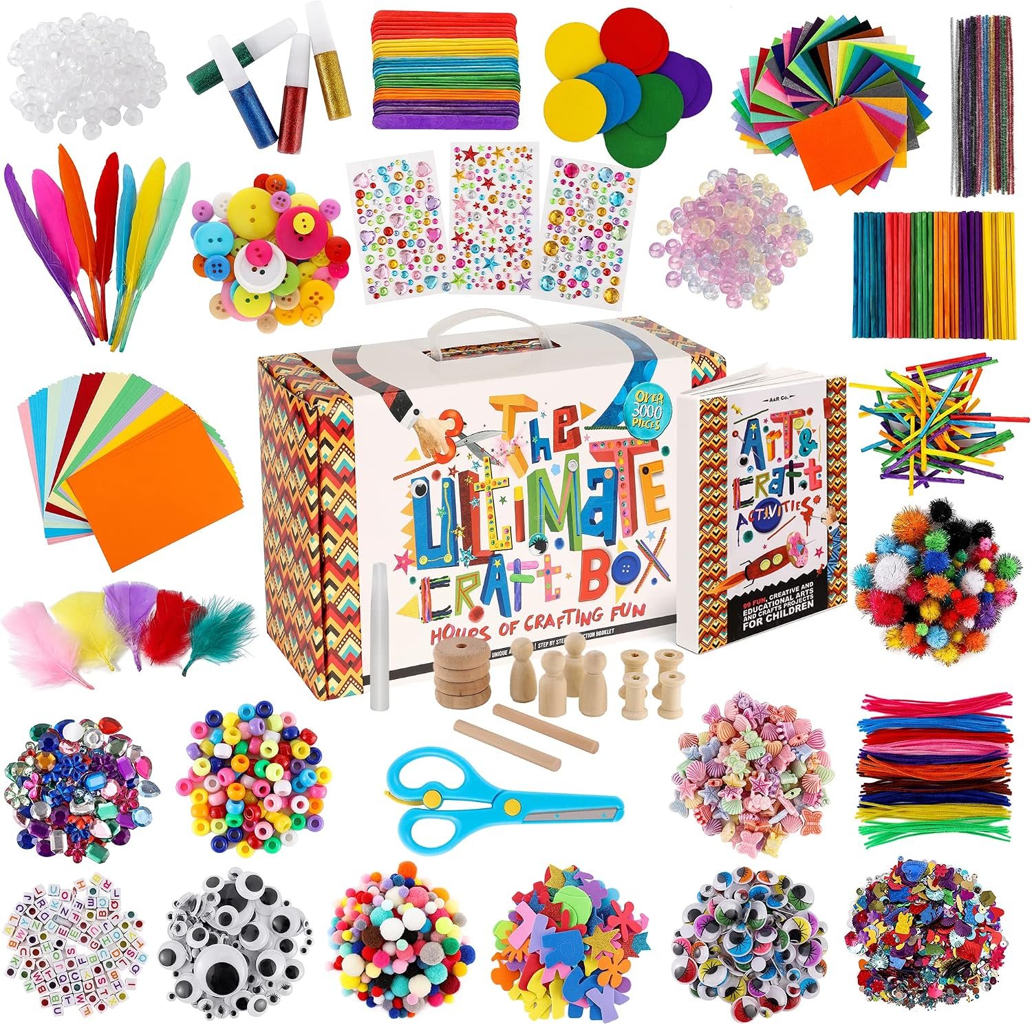 3000+ Pcs Arts and Crafts Supplies for Kids Ages 3-12 – Ultimate Craft Kit