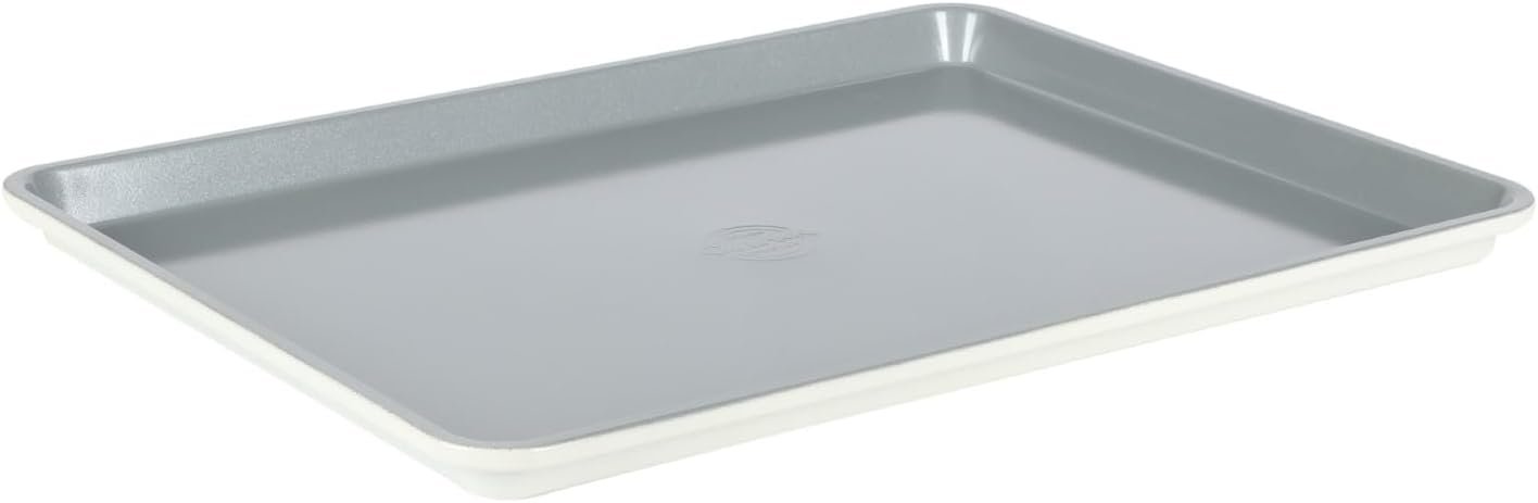 Sur La Table Kitchen Essentials Bake Sale Large 18 X 13 Inch PFA Free Ceramic Nonstick Cookie/Baking Sheet – Linen White