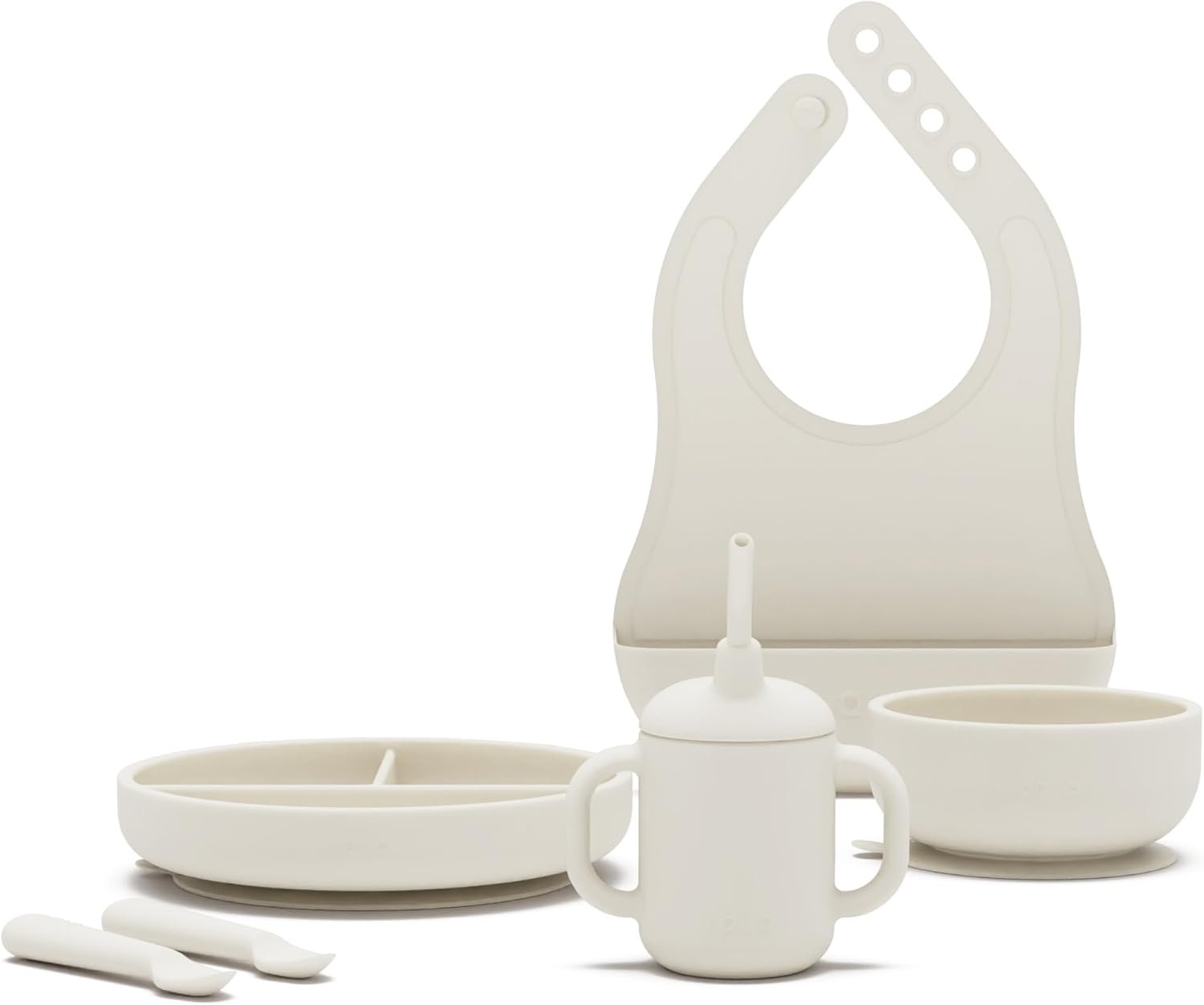 Lalo First Bites Full Kit, 6-Piece Non-Toxic Silicone Baby Feeding Set