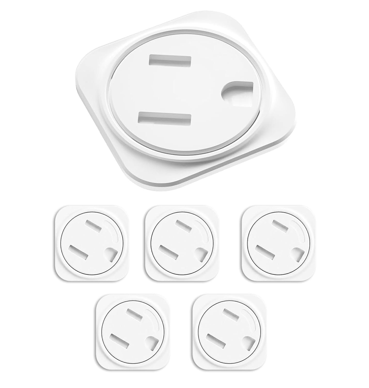 Art Plates – Child Safety Outlet Covers – Self-Closing Outlet Protectors for Duplex and Decorator Wall Sockets – Baby Proof Plug Covers Help Prevent Electric Shock, Dust, & Tampering – White – 6 Pack