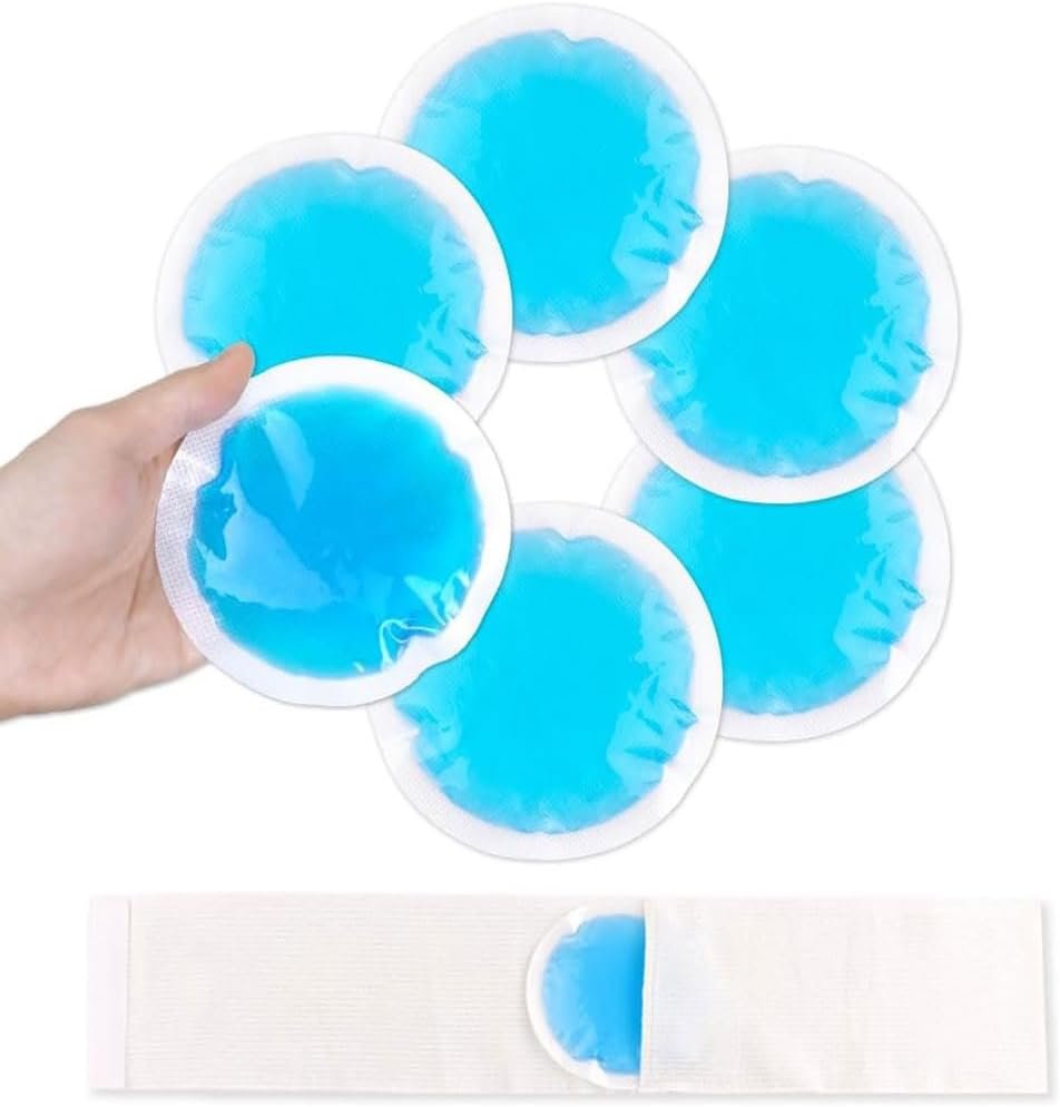 NEWGO Small Ice Packs for Injuries Reusable with Cloth Backing, 6 Packs