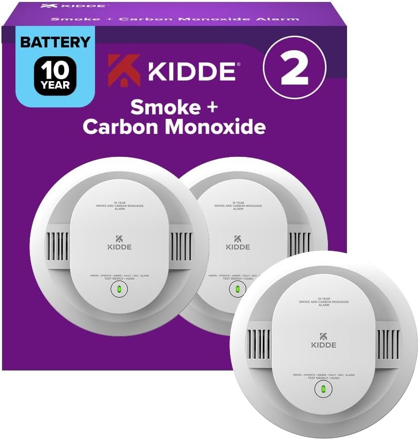 Kidde Smoke & Carbon Monoxide Detector, 10-Year Battery, 30CUD10, 2 Pack