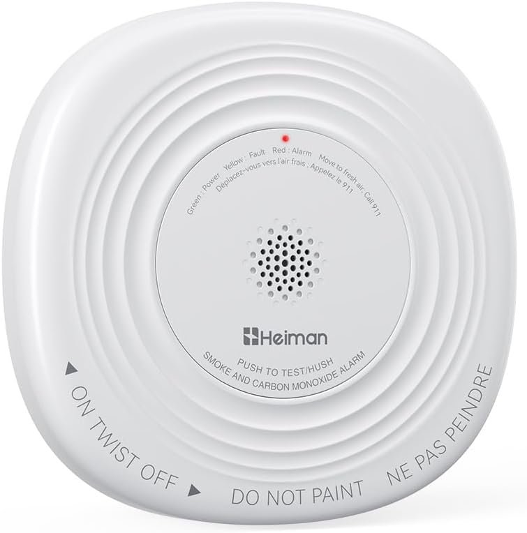 Heiman Smoke Detector Carbon Monoxide Detector Combo 10 Year Battery
