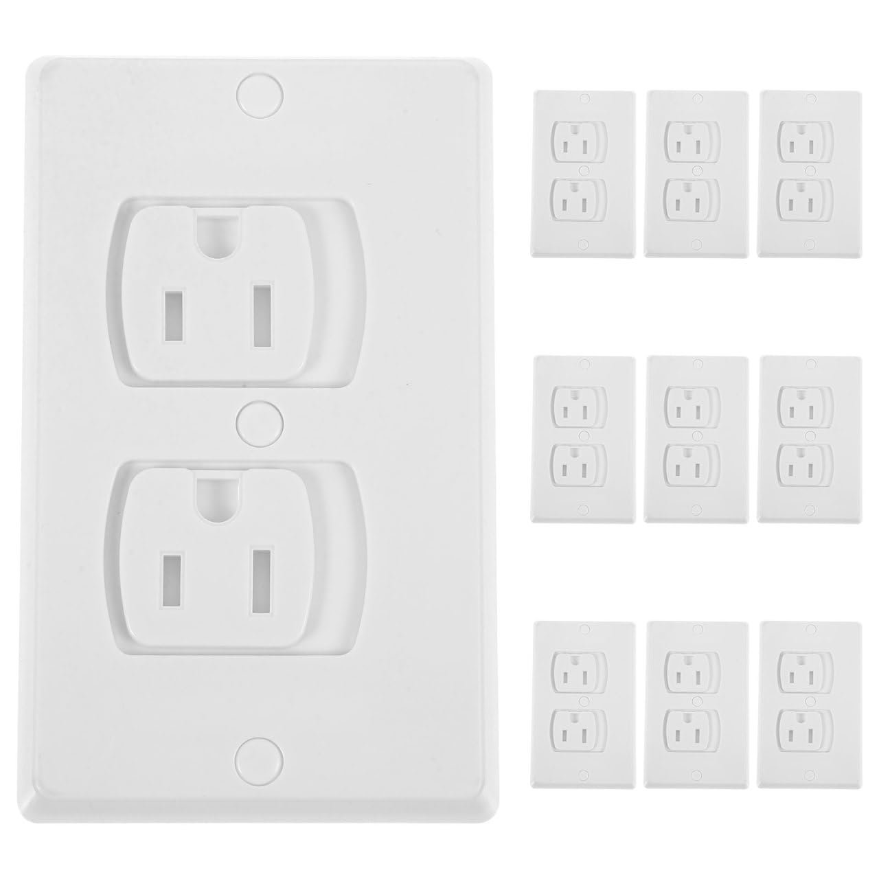 ibasenice 10 Pack Self-Closing Outlet Plug Covers Baby Safety Plug Covers with Screws Insulated Electrical Outlet Covers for Wall Socket Protection in Nurseries Bedrooms and Living Rooms