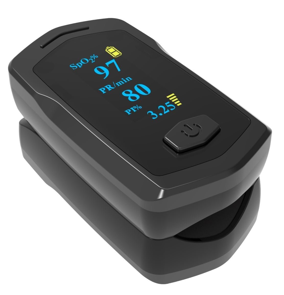 JZT Pulse Oximeter Rechargeable, Sp02 Pulse Oximeter, Oxygen Saturation Monitor, Oxygen Monitor Fingertip Rechargeable for Adults and Kids for Outdoor Travel Sports Aviation Black