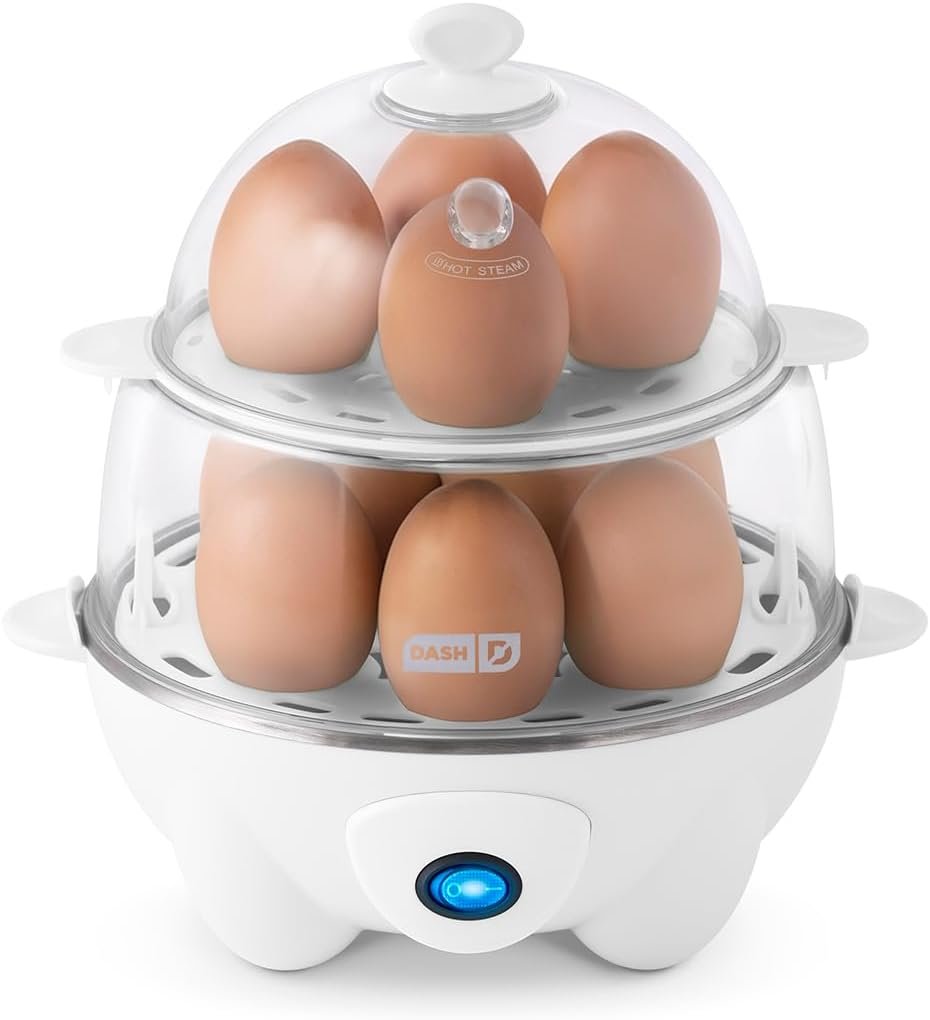 Dash Deluxe Egg Cooker, 12 Hard Boiled Eggs, White