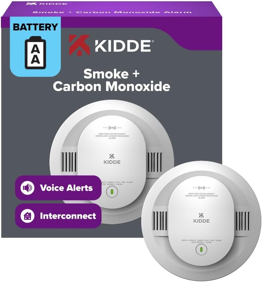 Kidde Smoke & Carbon Monoxide Detector, AA Battery-Powered, 30CUDR-VRF