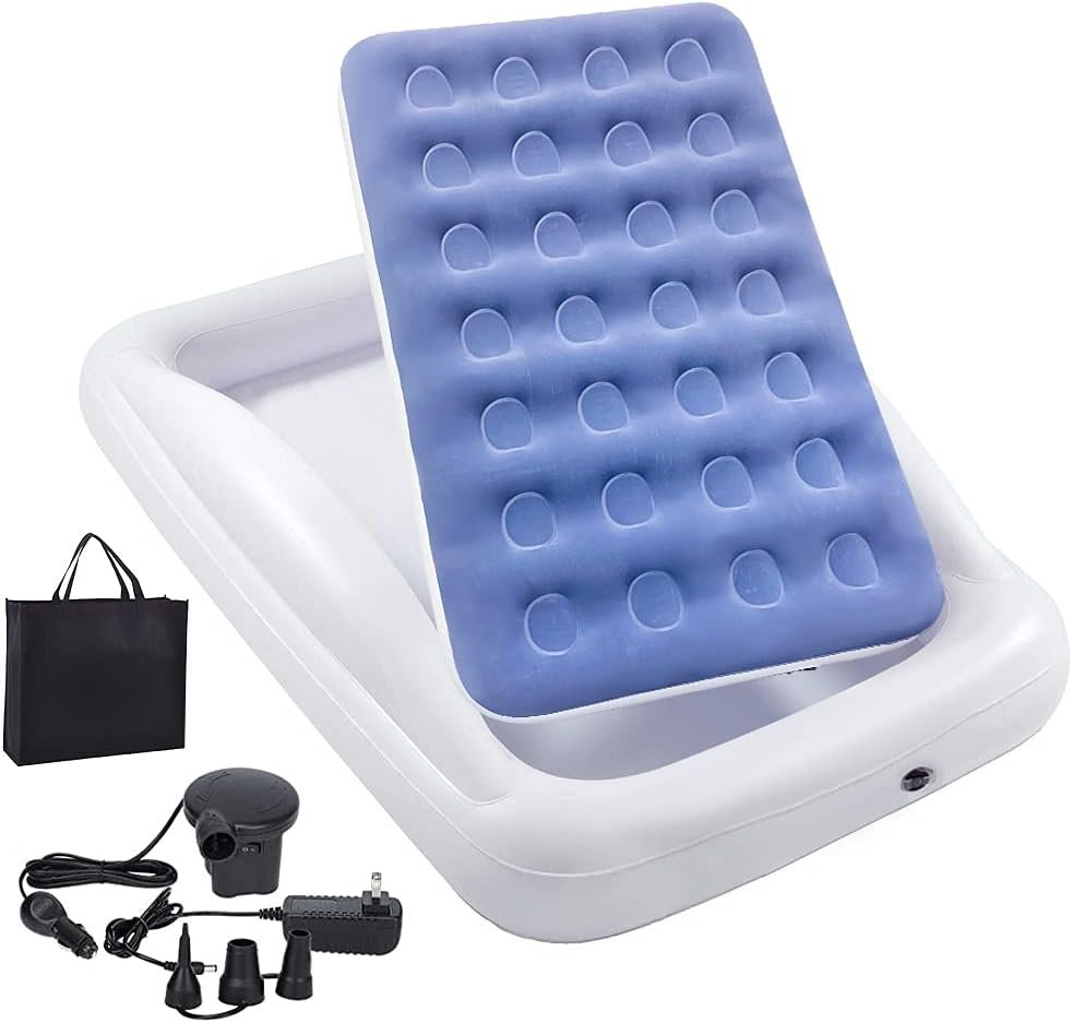 Fahuac Inflatable Kids Travel Bed Toddler Air Mattress Set