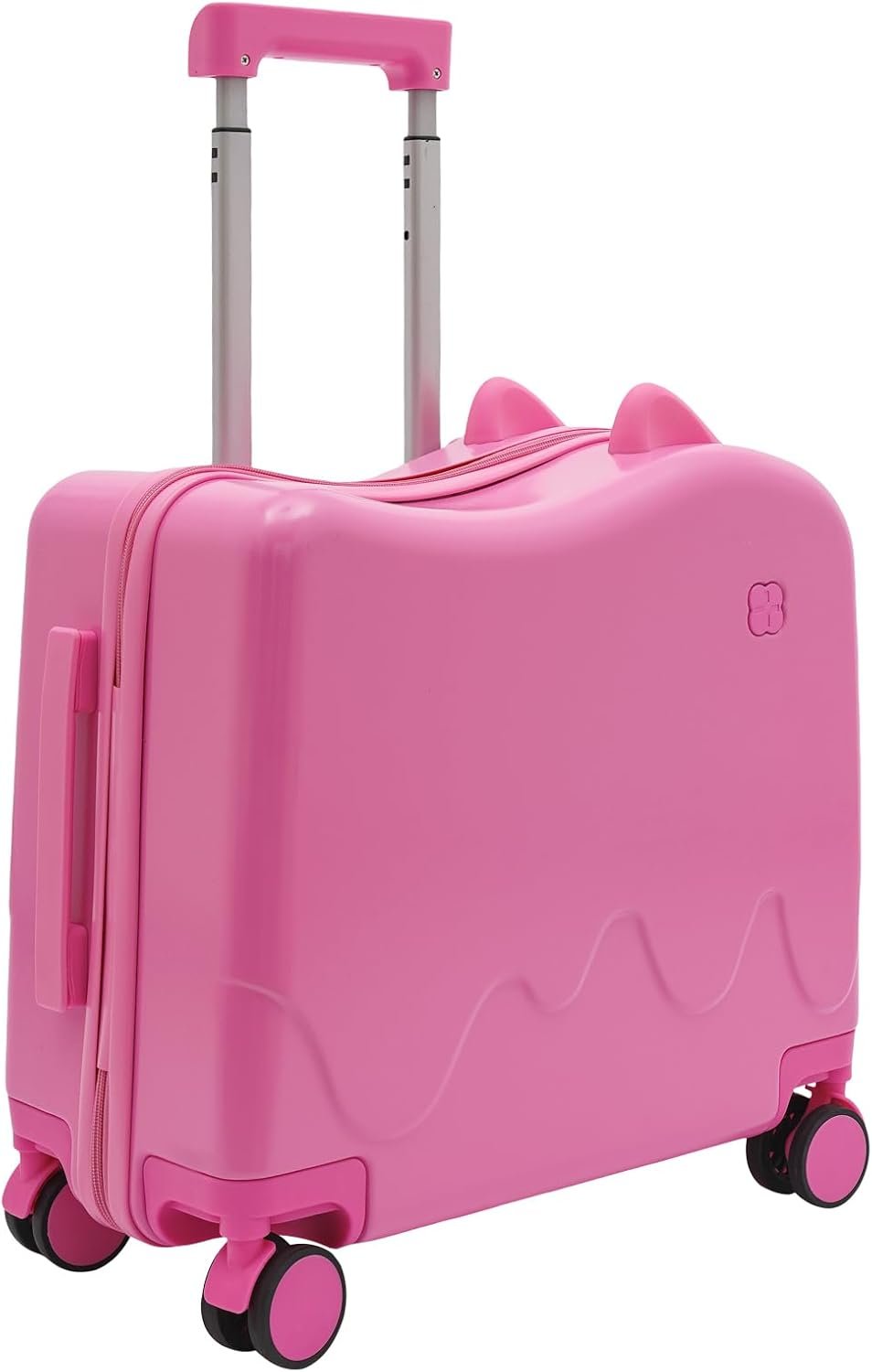 18″ Kids Ride-On Suitcase,Children’s Carry On Luggage Case,Rolling Luggage With Lock,Travel Trolley Case for Short Trips,School Trips,Outings (Pink)