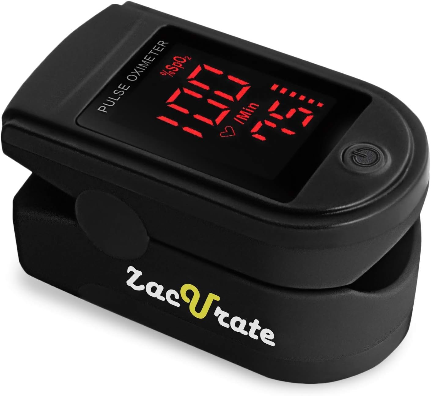 Zacurate 500 Series Fingertip Pulse Oximeter Blood Oxygen Saturation Monitor with Silicon Cover, Batteries and Lanyard (Royal Black)