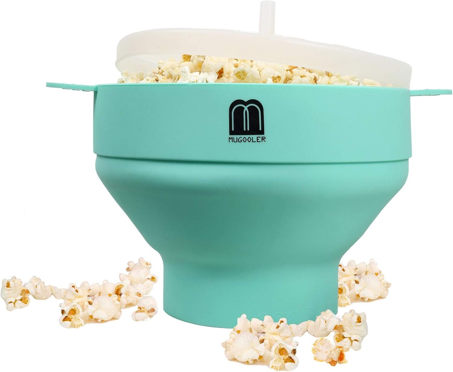 MMUGOOLER Original Microwave Popcorn Popper Silicone Popcorn Maker, Collapsible Bowl with Lid, Without BPA and Dishwasher Safe, Quick & Easy(Blue)