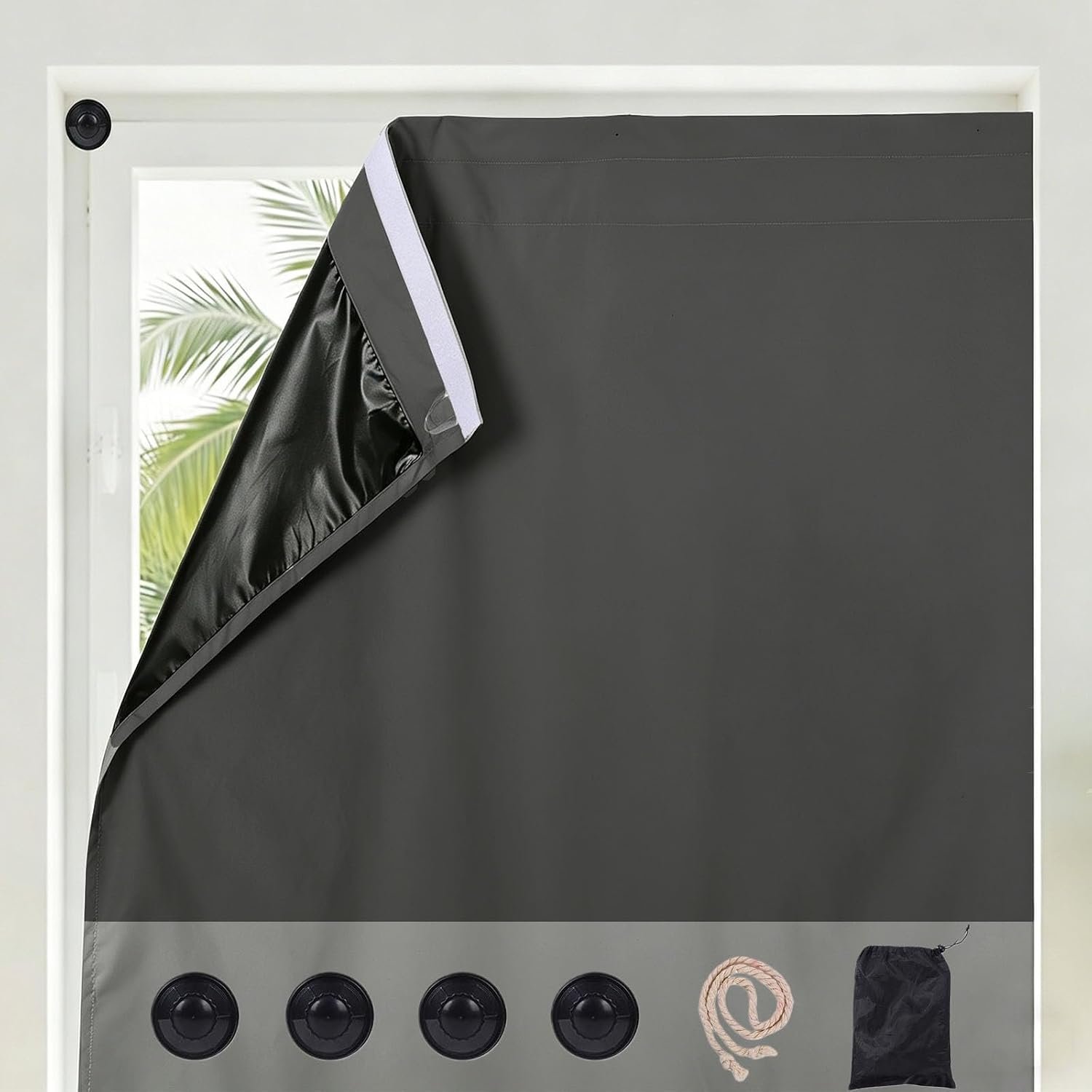 Suction Cup Portable Travel Blackout Curtains, 3-in-1 Installation
