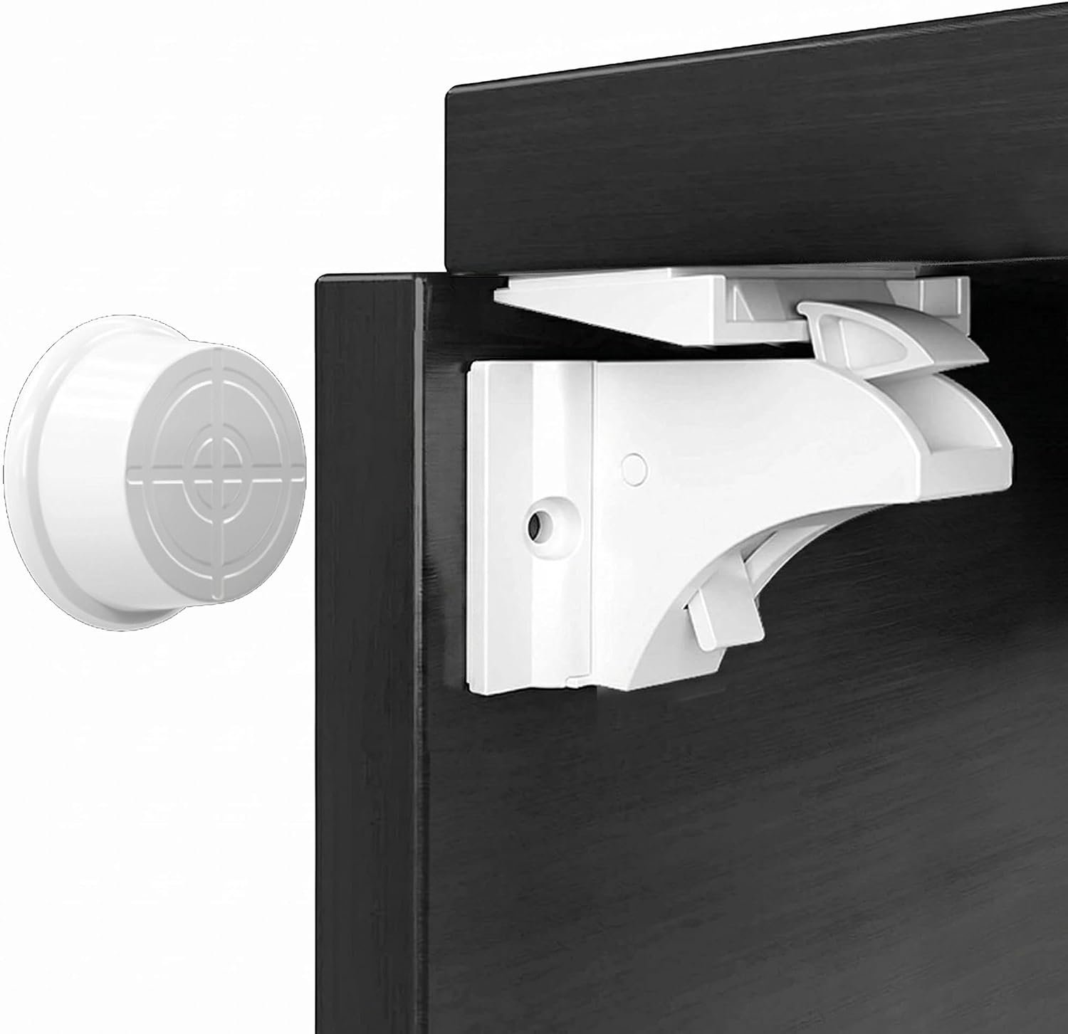 2 Pack Magnetic Cabinet Locks Baby Proofing Child Safety Drawer Latches.