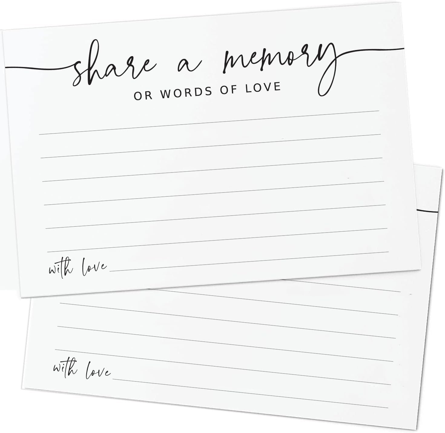 GardenCity Share a Memory Card – 50 Pack, Share a Memory Cards for Celebration of Life, Funeral, Memorial, Birthday, Graduation, Bridal Shower, 4” x 6″, Minimalist